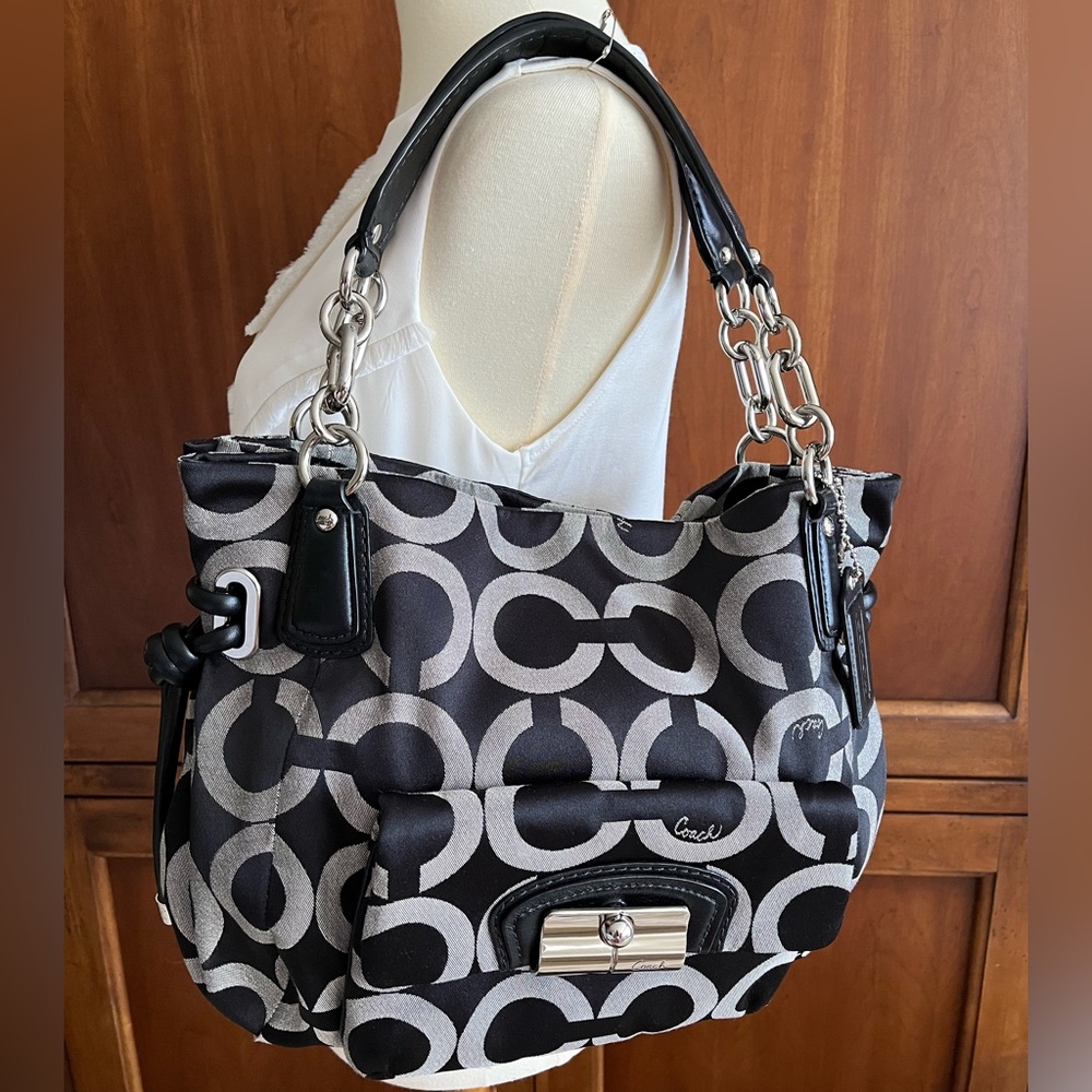 Coach Kristen Black and Gray Patterned Women's Bag - Picture 14 of 15